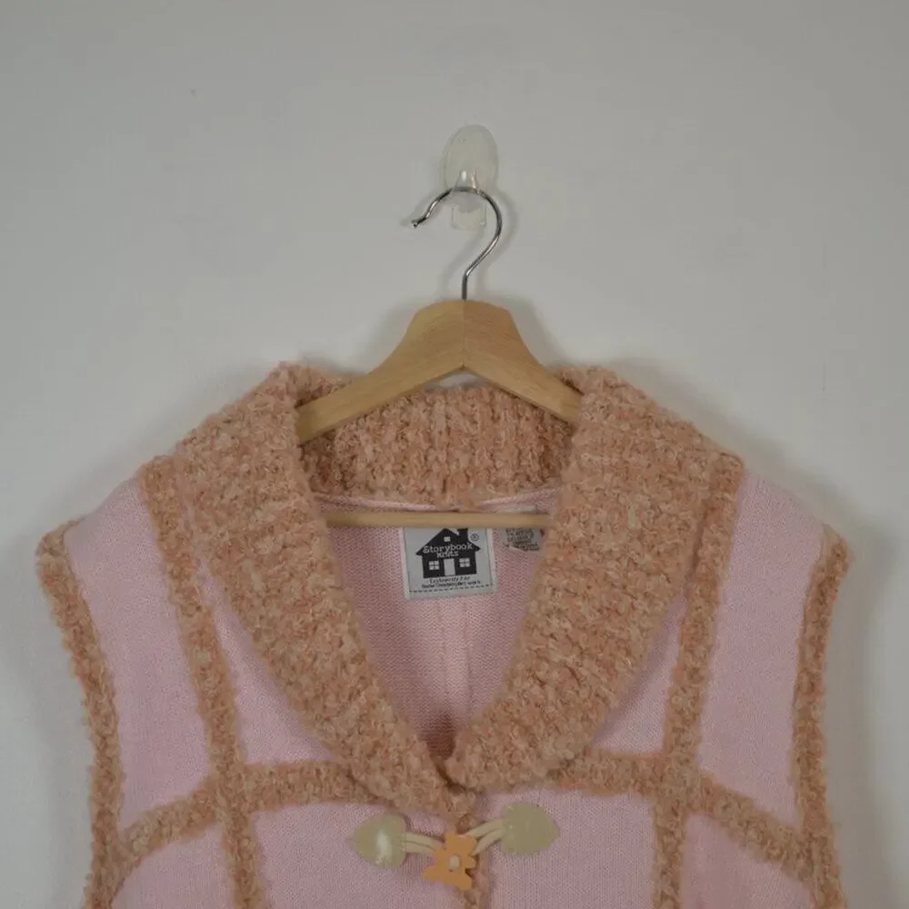Storybook Knits Womens XL Sleeveless Barbiecore Button Down 3 Pocket Pink Vest